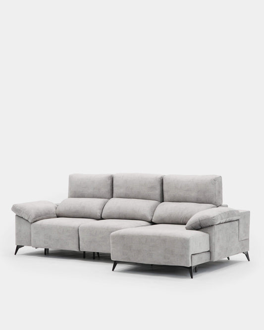 sofá chaiselongue gris claro