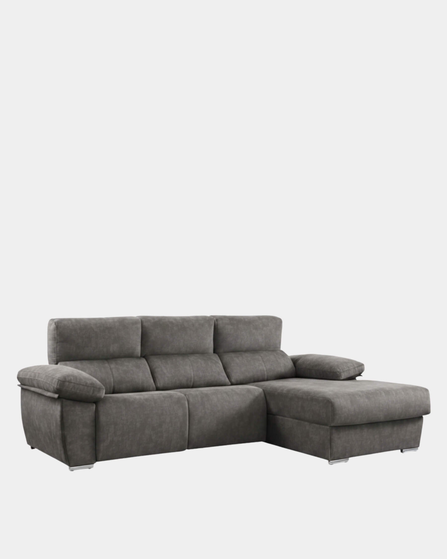 Sofá chaiselongue 3 plazas gris