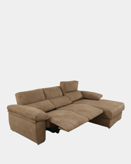 Sofá 3 plazas chaiselongue motorizado