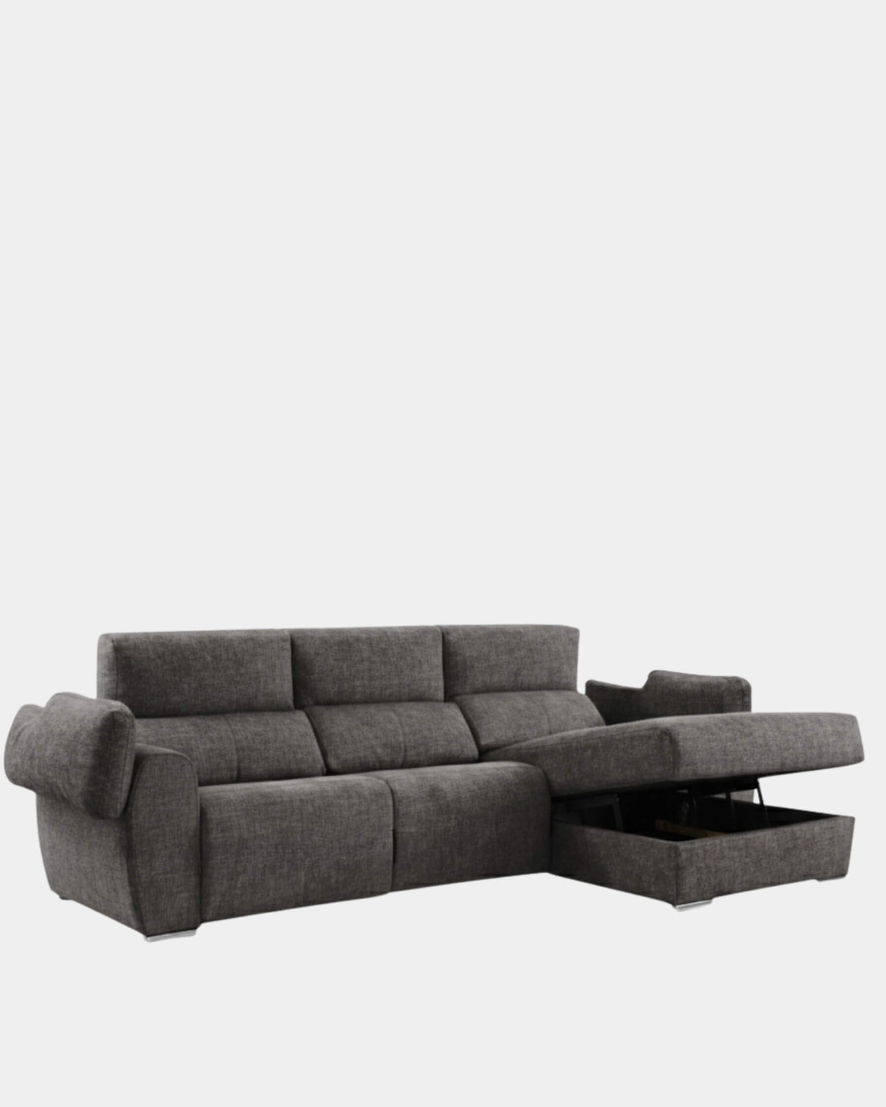 Sofá chaiselongue 3 plazas gris