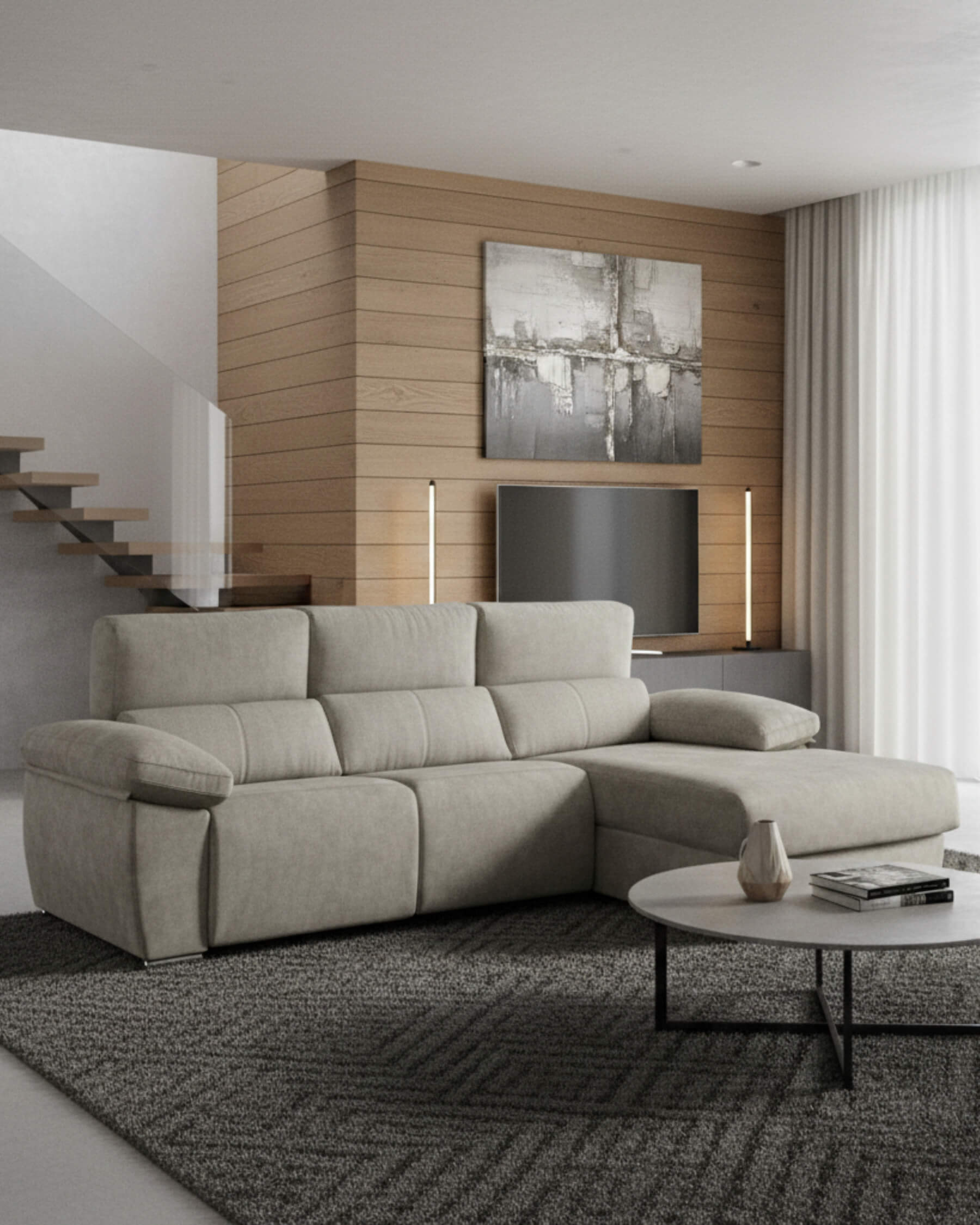 Sofá chaiselongue 3 plazas