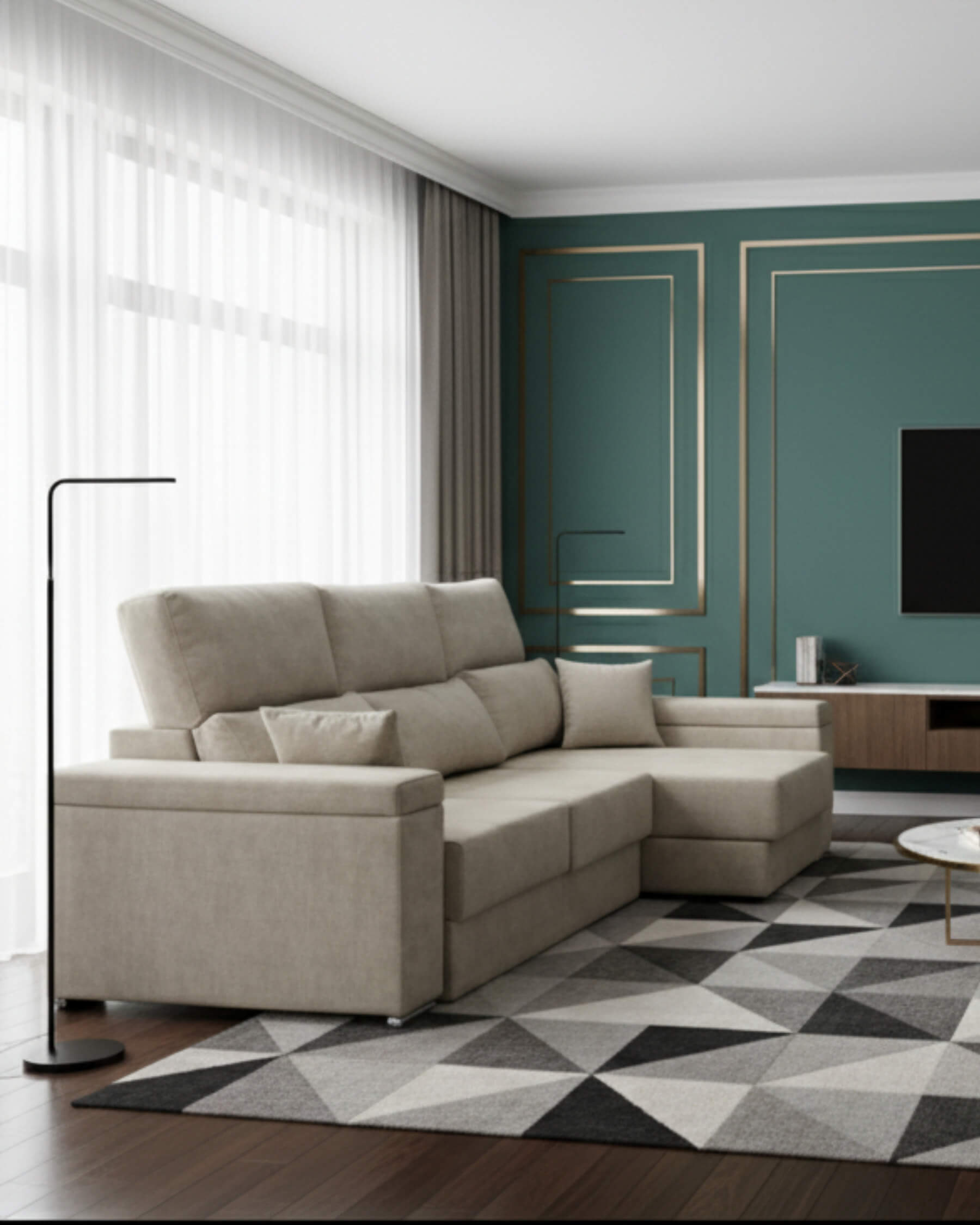 sofá chaiselongue extensible 3 plazas