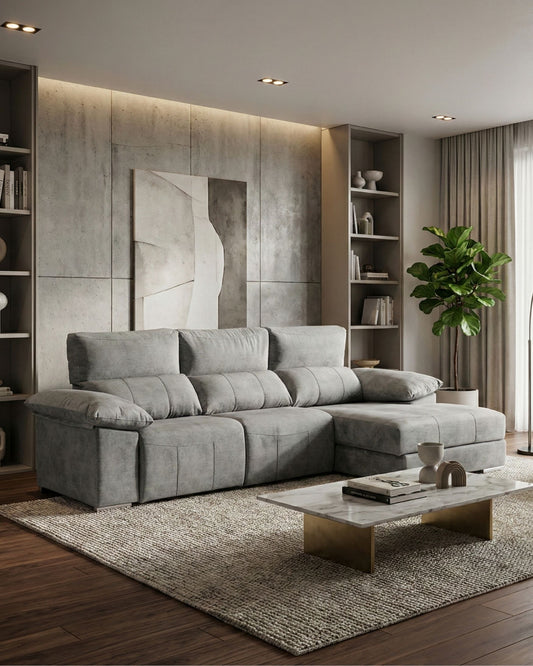 Sofá Chaiselongue Thelma Plata
