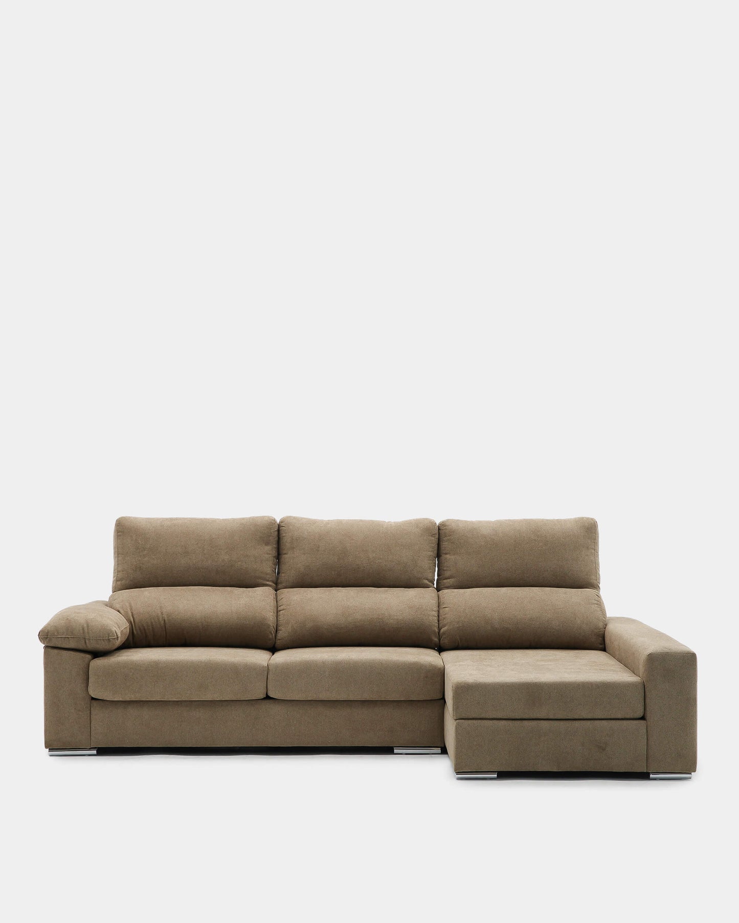 Sofá chaiselongue con asientos deslizantes
