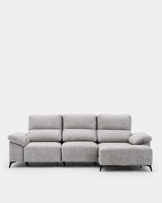 sofá chaiselongue gris claro