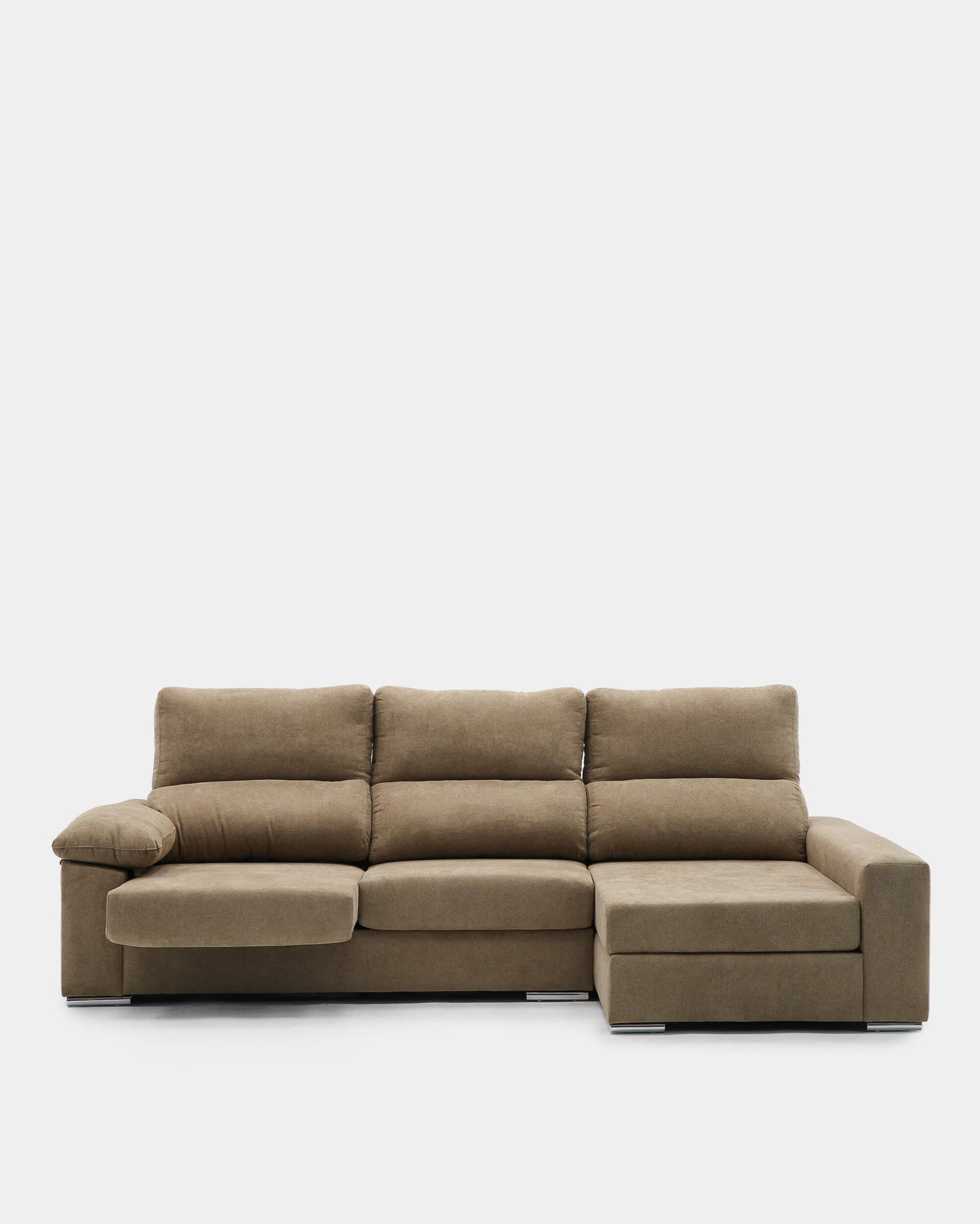 Sofá chaiselongue con asientos deslizantes