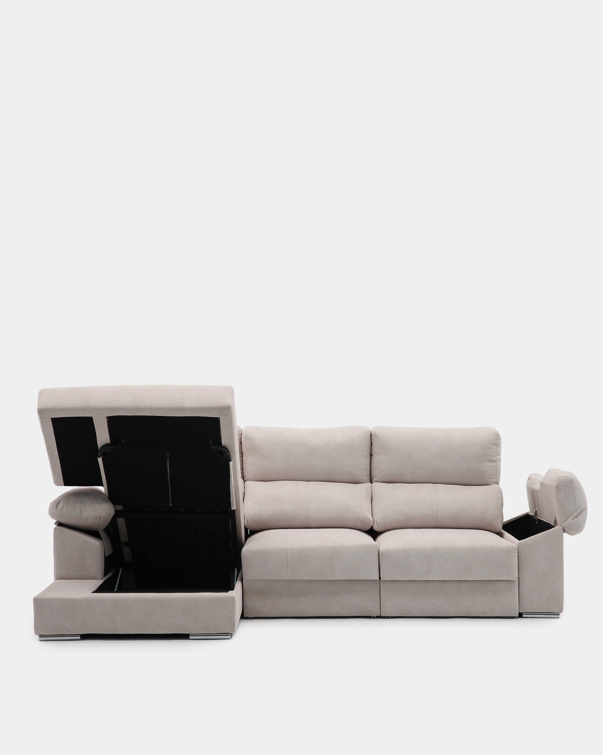 sofá chaiselongue con almacenaje