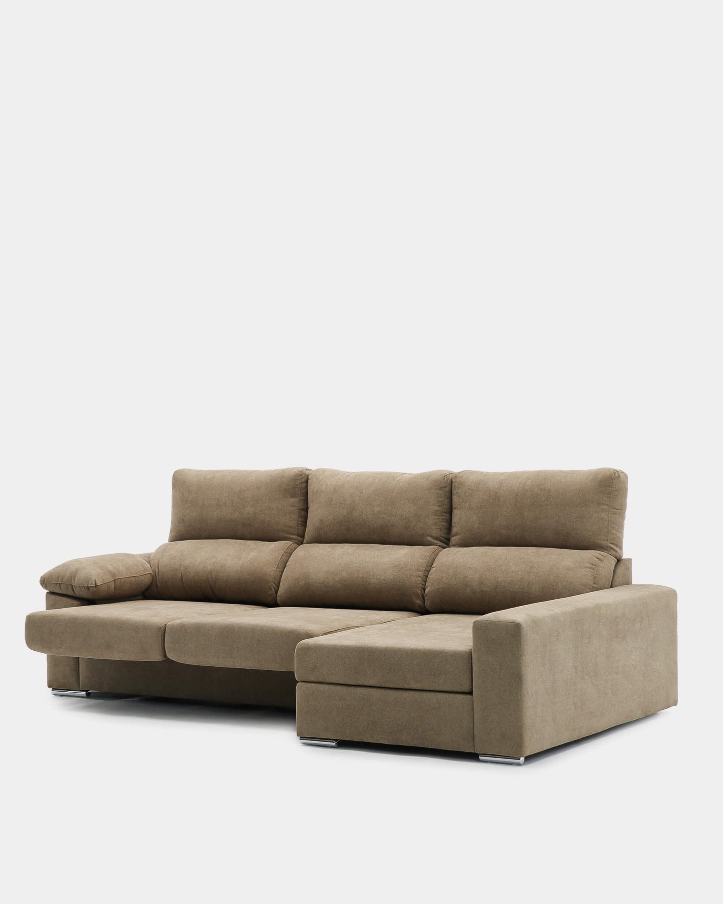 Sofá chaiselongue con asientos deslizantes