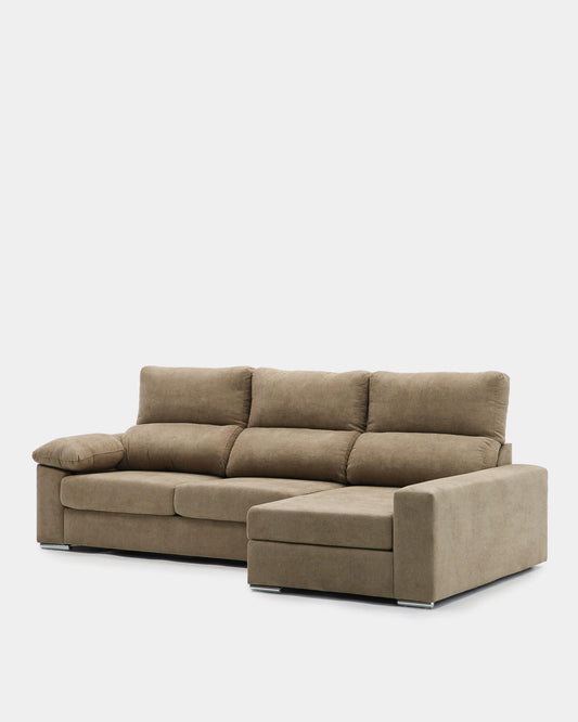 Sofá chaiselongue con asientos deslizantes