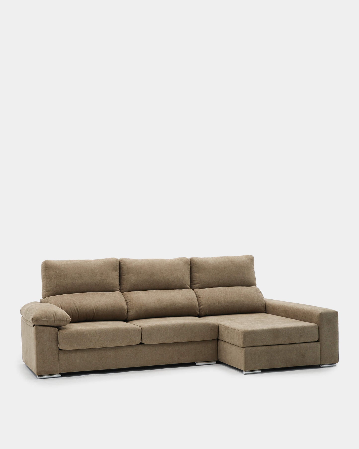 Sofá chaiselongue con asientos deslizantes