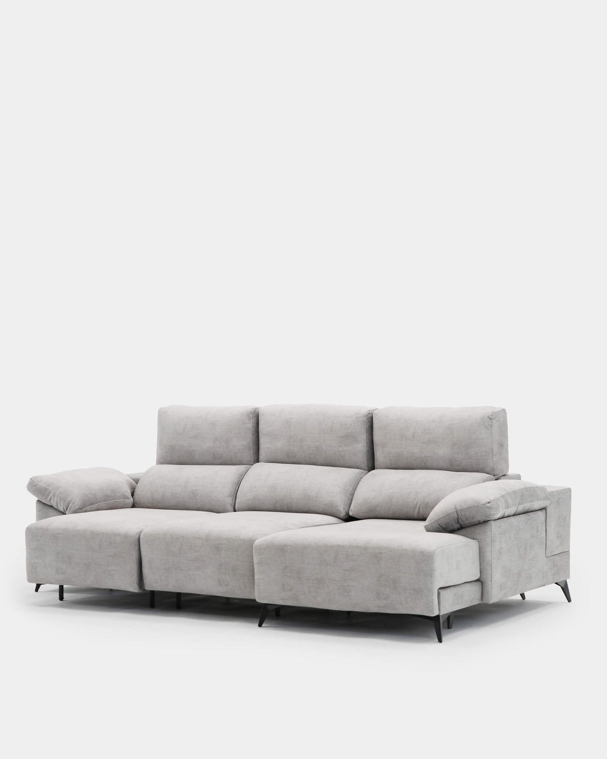 sofá chaiselongue gris claro
