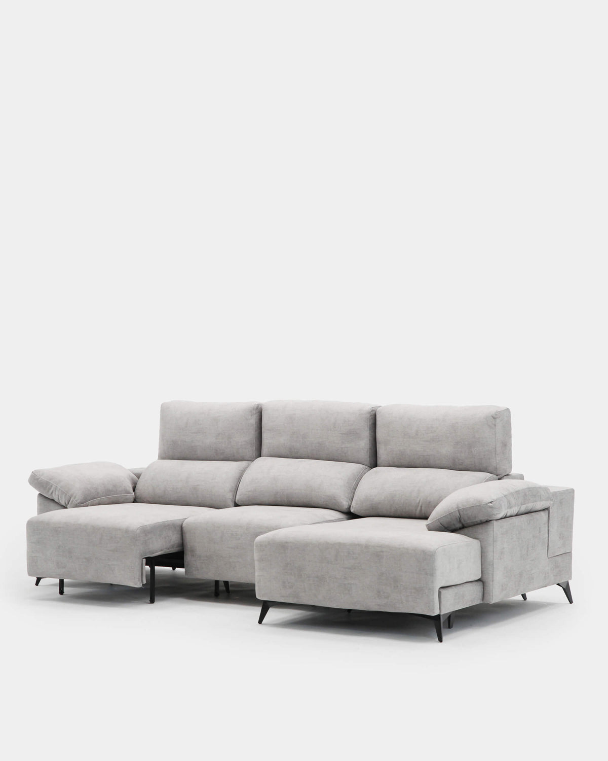 sofá chaiselongue gris claro