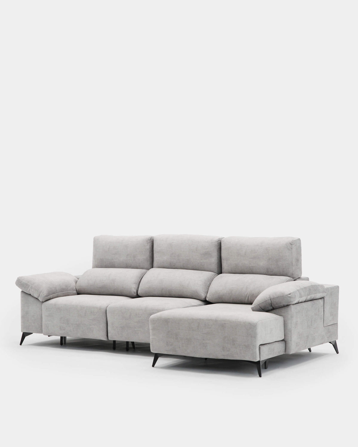 sofá chaiselongue gris claro