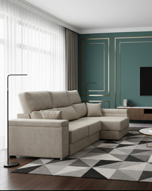 sofá chaiselongue extensible 3 plazas