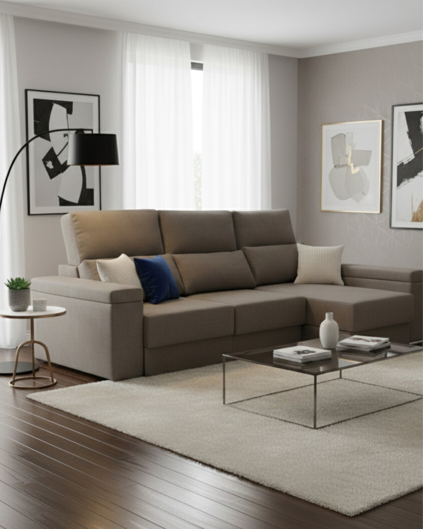 sofá chaiselongue con arcón