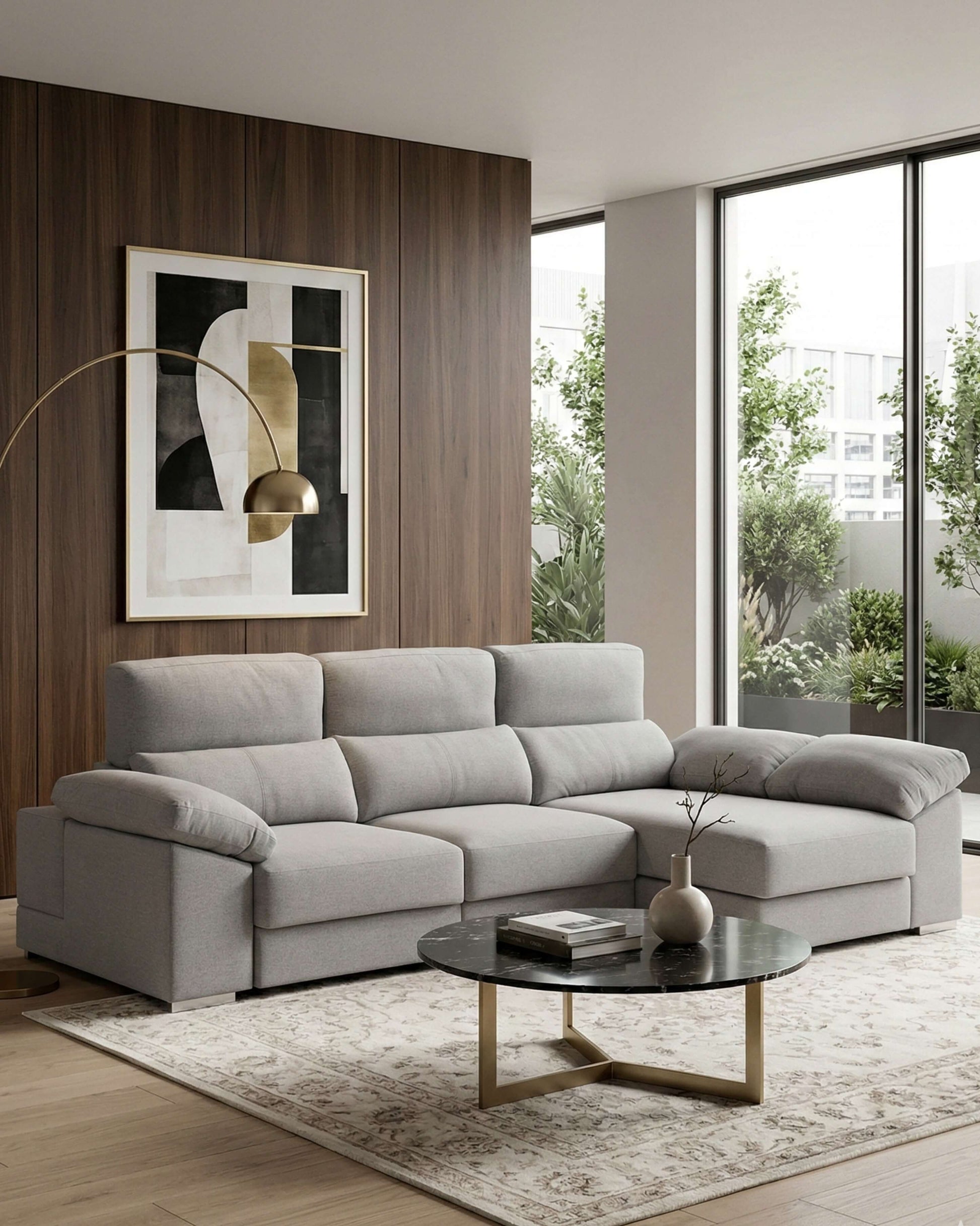 Sofá chaiselongue con arcón