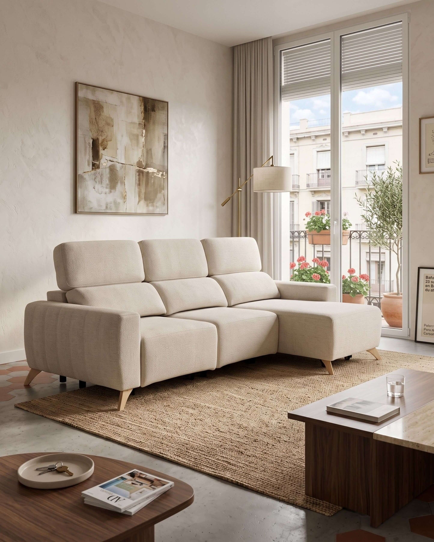 Sofá chaiselongue apto mascotas