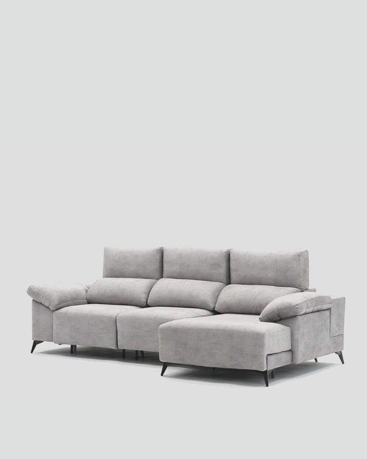 sofá chaiselongue gris claro