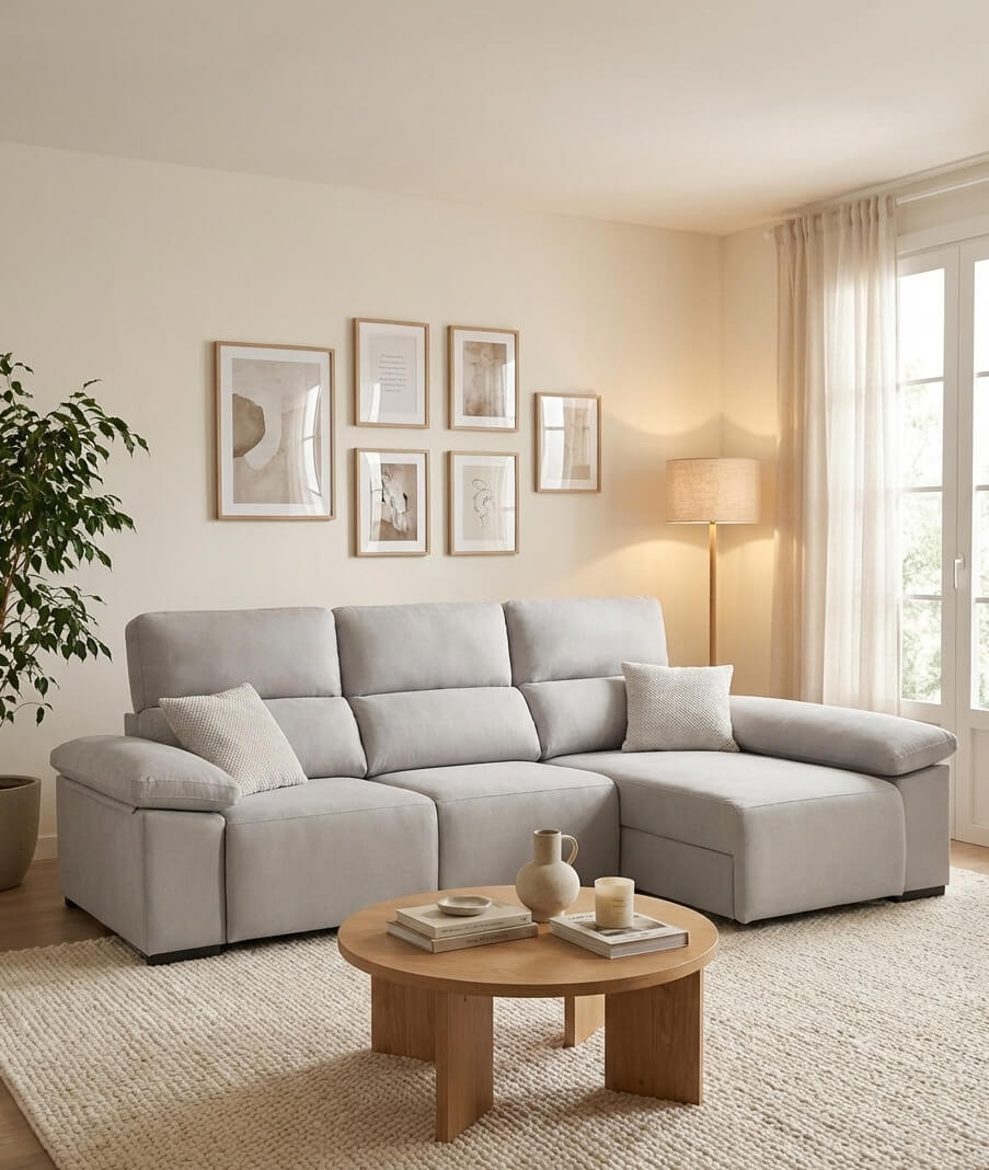 Sofá Chaiselongue con almacenaje